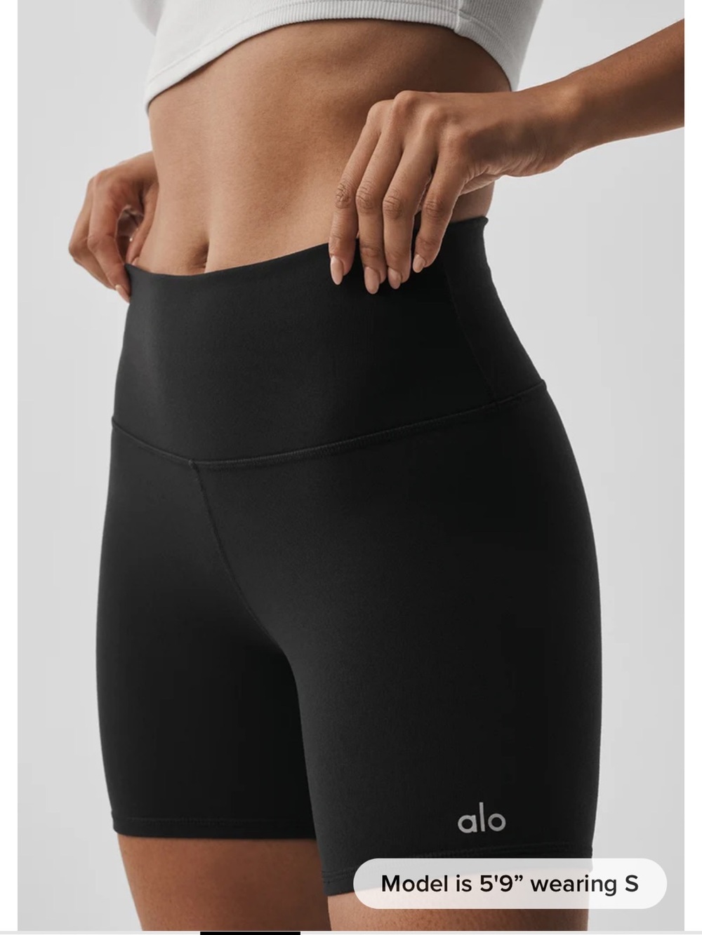 ALO 5" Airbrush High-Waist Biker Short - Black